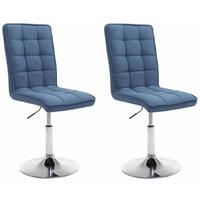 ESSZIMMERSTUHL 2er Set Stoff blau - Chromfarben/Blau, Textil/Metall (43/90/56cm) - CLP