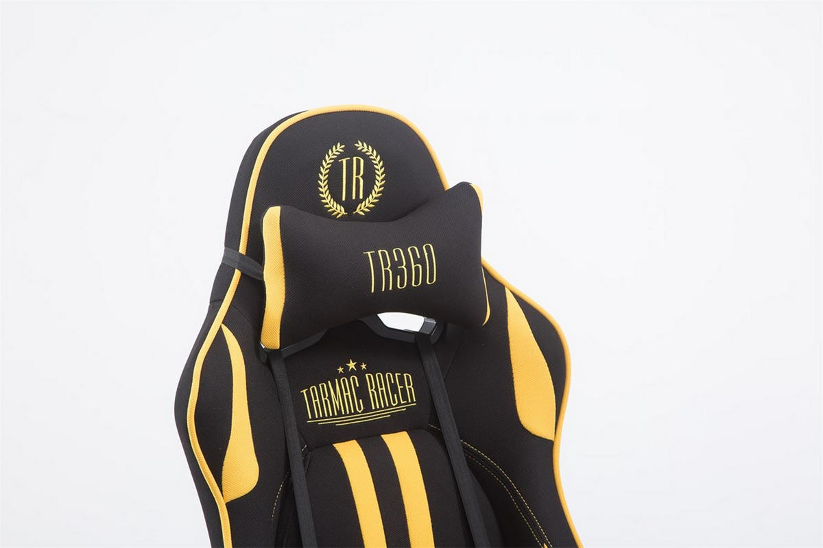 GAMINGSTUHL Limitless-2, Stoff mit Fußablage Schwarz/Gelb - Gelb, Textil/Metall (70/135/58cm) - TPFLiving