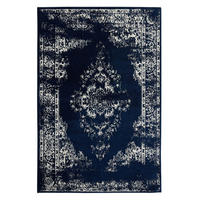 VINTAGE-TEPPICH Sia 240/340 cm - Blau, Kunststoff (240/340cm) - benuta