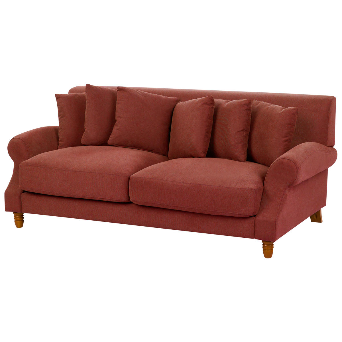 2-SITZER-SOFA rot Eike - Dunkelbraun/Rot, Textil (186/82/102cm) - Beliani