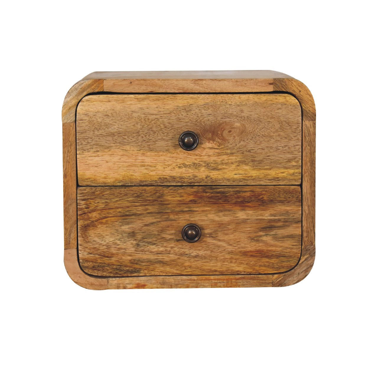 NACHTTISCH Mini aus massivem Mangoholz - Messingfarben/Braun, Holz/Metall (30/25/25cm) - Artisan Furniture