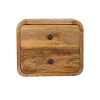 NACHTTISCH Mini aus massivem Mangoholz - Messingfarben/Braun, Holz/Metall (30/25/25cm) - Artisan Furniture