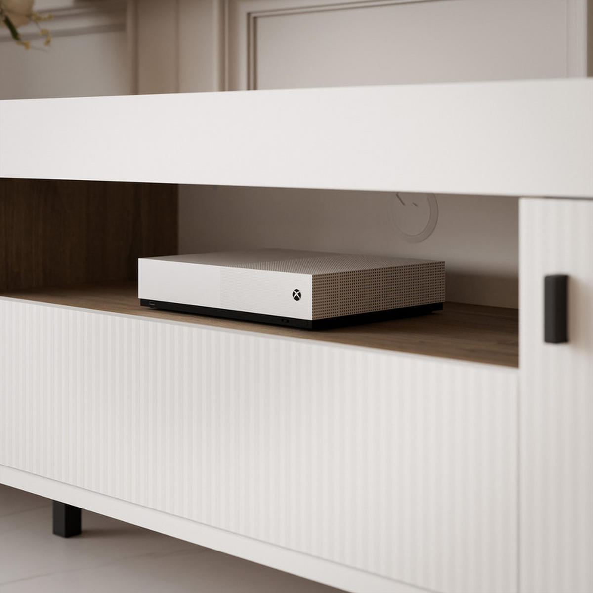 TV-LOWBOARD AVENA stehend, 177 cm Weiß/Eiche - Weiß, Holzwerkstoff/Kunststoff (177/52/40cm) - Idohome