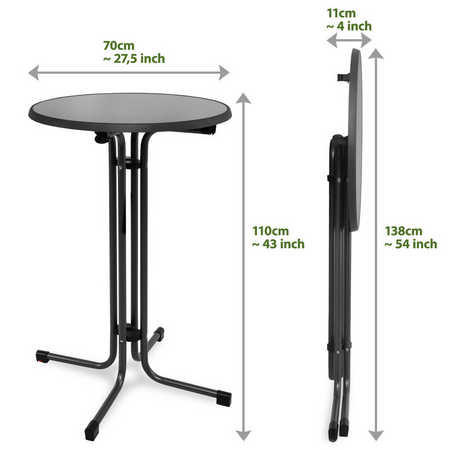 STEHTISCH Sylt - Grau, Metall (70/70/110cm) - Beautissu 