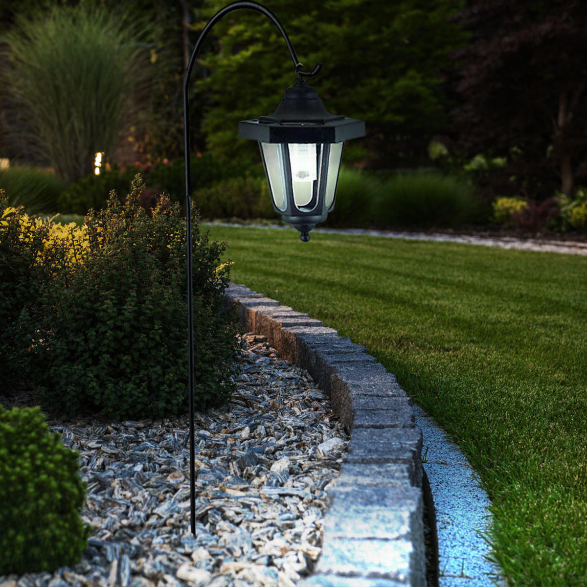 LED AUSSENLEUCHTE Stahl Schwarz 3er Set - Schwarz, Kunststoff/Metall (17.5/17/79cm)