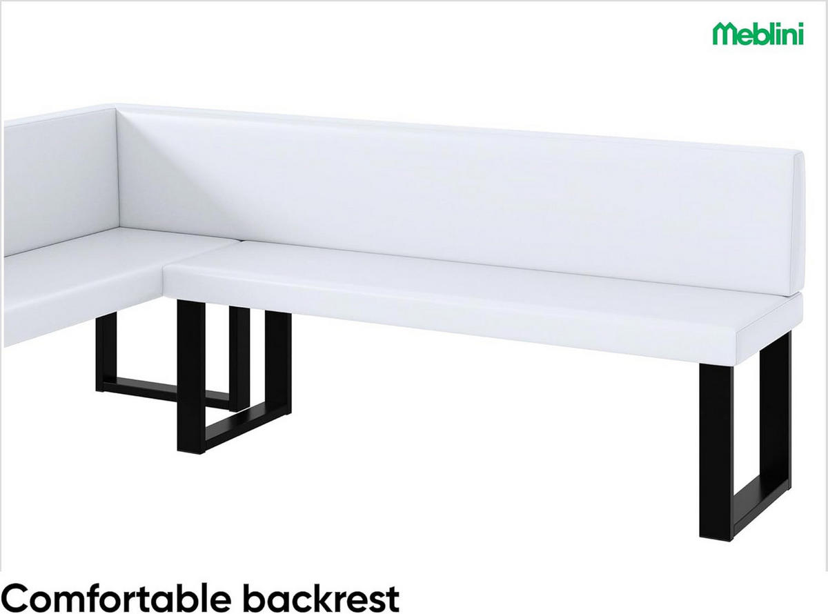 ECKBANK TONI_U - Weiß, Leder (142/196cm) - Meblini
