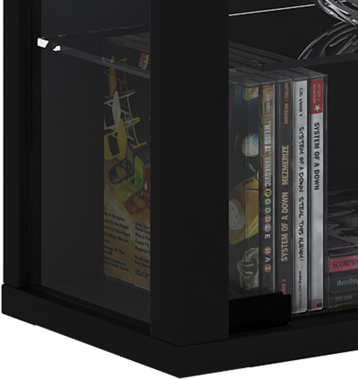 VITRINE Schwarz - Schwarz, Holzwerkstoff (59/113/18cm) - ebuy24