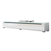 LOWBOARD Duna weiß / weiß Hochglanz 180 / 33 / 26cm - Weiß, Holz/Holzwerkstoff (180/26/33cm) - Feldmann-Wohnen