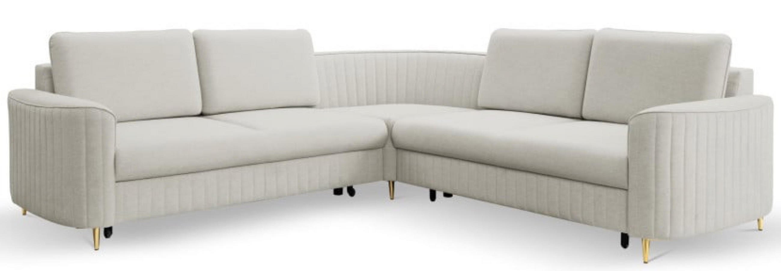 ECKSOFA Hellgrau LOREN Mit Schlaffunktion Und Bettkasten - Hellgrau/Grau, Textil (251/251cm) - Sepro Meble