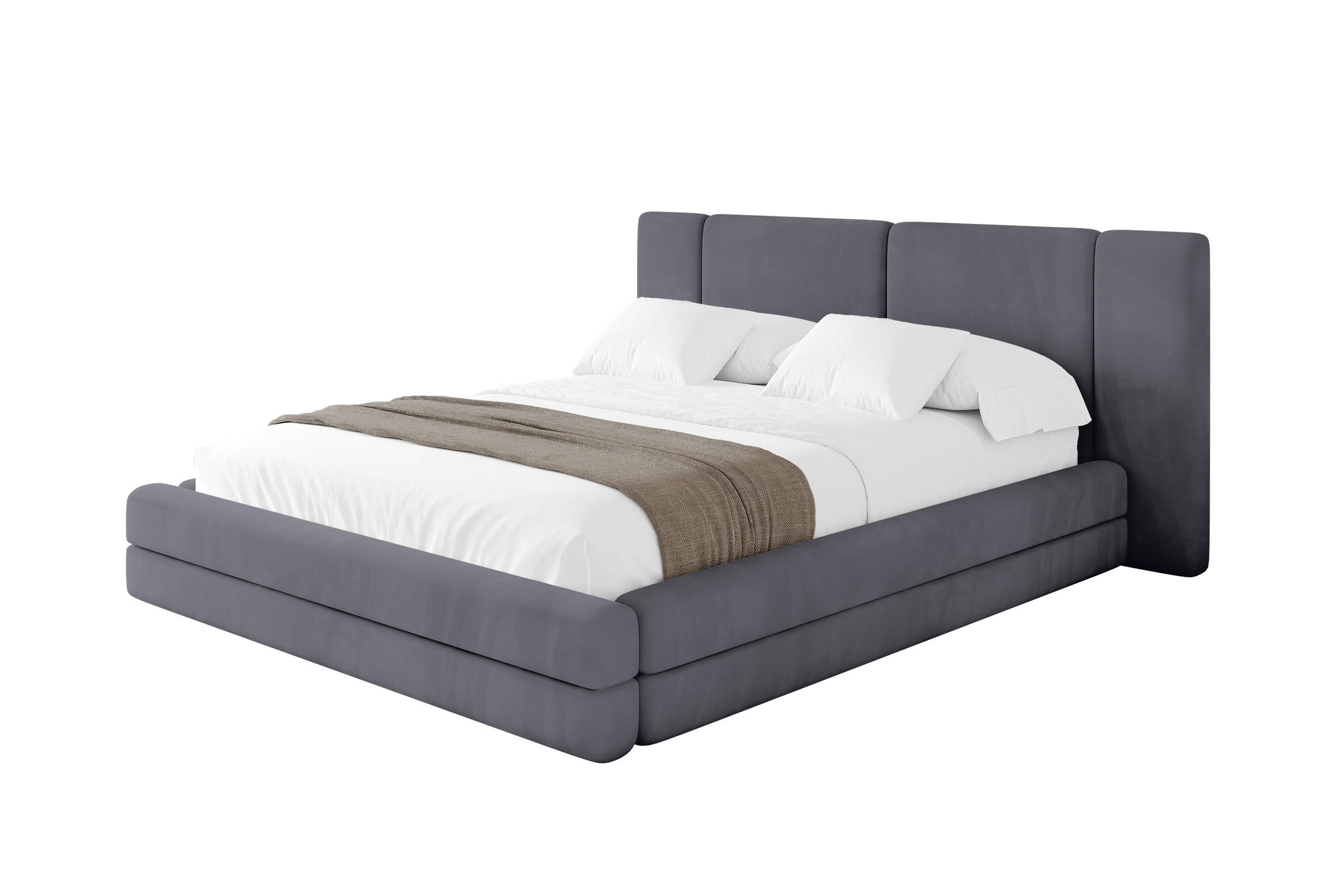 POLSTERBETT mit Bettkasten und Lattenrost, Bett mit Matratze H3/H4 - TEVO 140x200 Dunkelgrau - Dunkelgrau, Holzwerkstoff/Textil (140/200cm) - ALTDECOR