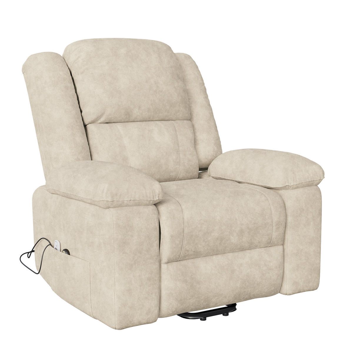 MASSAGESESSEL elektrisch Heizfunktion verstellbar beige - Beige, Holz (102/106/93cm) - LEBENLANG