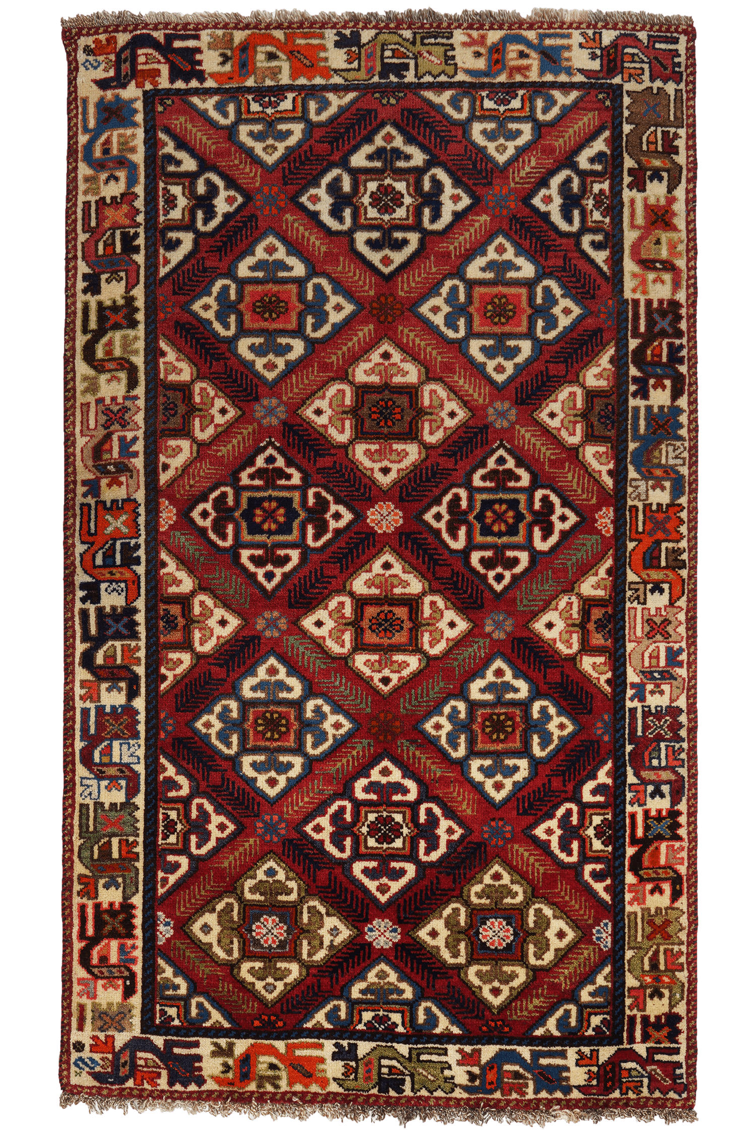 TEPPICH Gashgai Rot 163/95 cm Schurwolle - Rot, Textil (95/163cm) - Looma