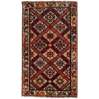 TEPPICH Gashgai Rot 163/95 cm Schurwolle - Rot, Textil (95/163cm) - Looma