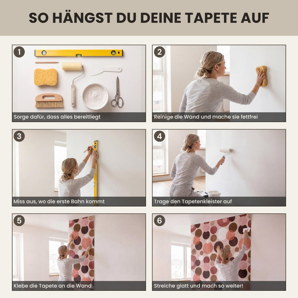 TAPETE - Kreise - Modern - Farbenfroh - 180x300 cm - Multicolor, Papier (180/300cm) - OnlyWow