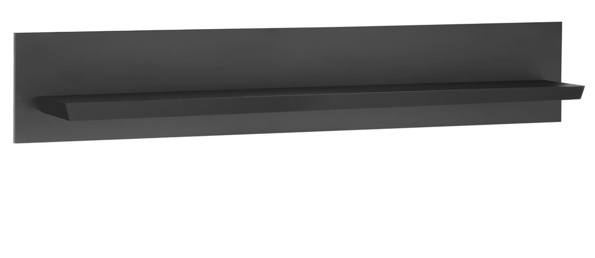 WANDBOARD schwarz matt, Wandregal 140 cm - Schwarz, Holzwerkstoff/Metall (140/45/22cm) - Furn.Design