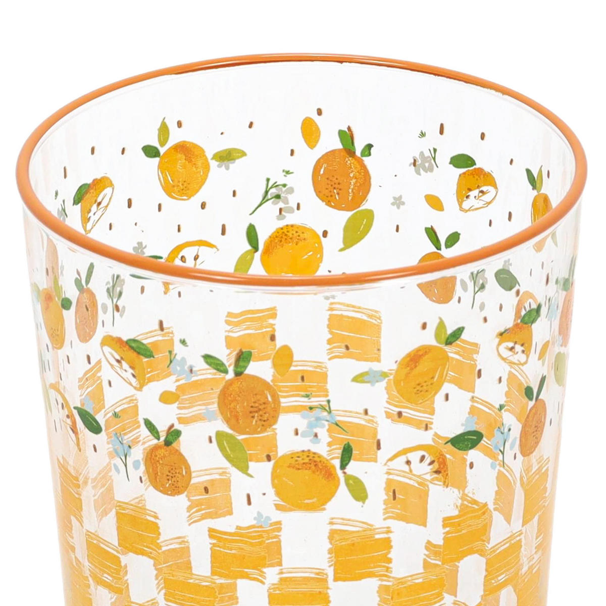 GLAS mit Obstmuster Orange 510 ml 8,8/8,8/12 cm - Multicolor, Glas (0.51L) - Excellent Houseware