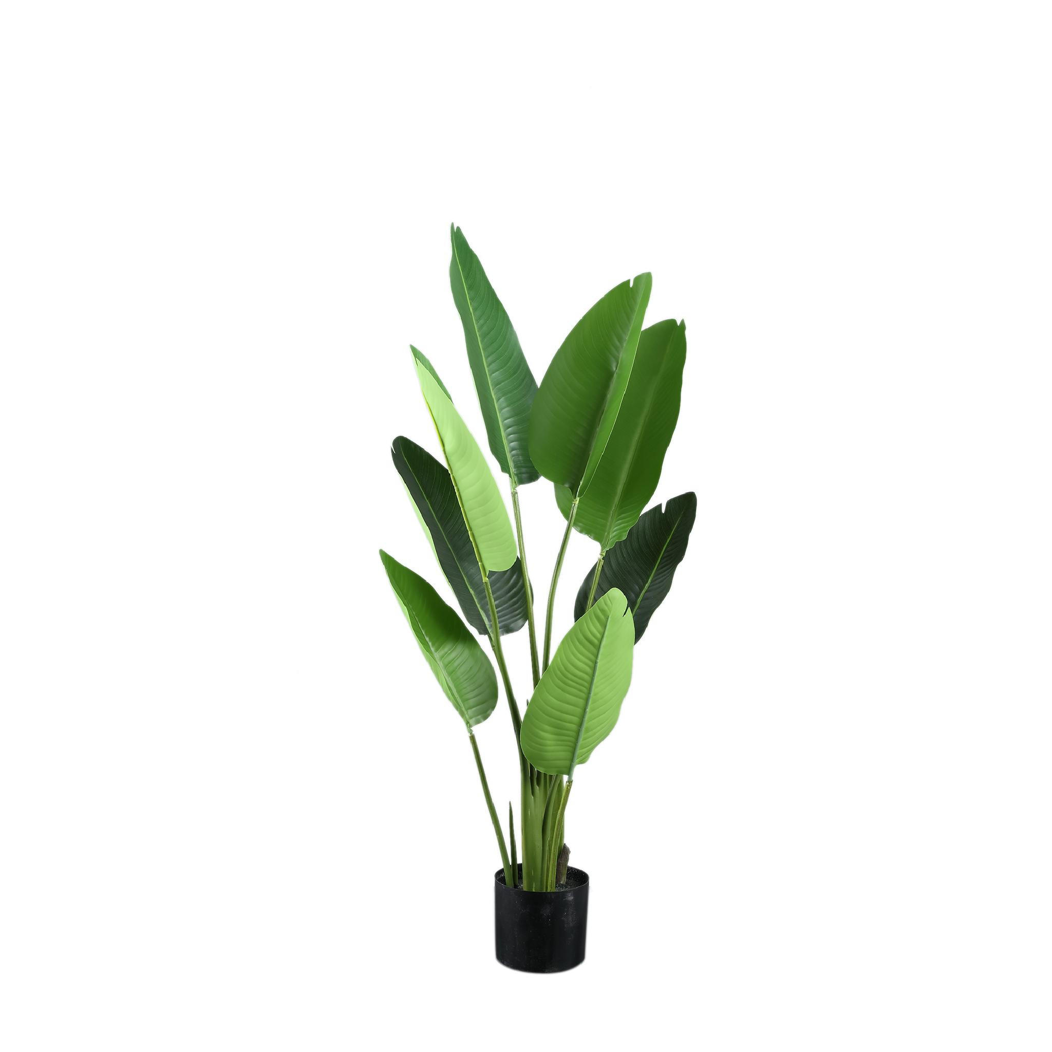 KUNSTPFLANZE Leaves Grün 77/56/117cm - Grün, Kunststoff/Stein (117cm) - PTMD Collection