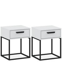 NACHTTISCH RECTUS 2-er Set - Schwarz/Weiß, Holzwerkstoff (40/52/39cm) - KONSIMO®