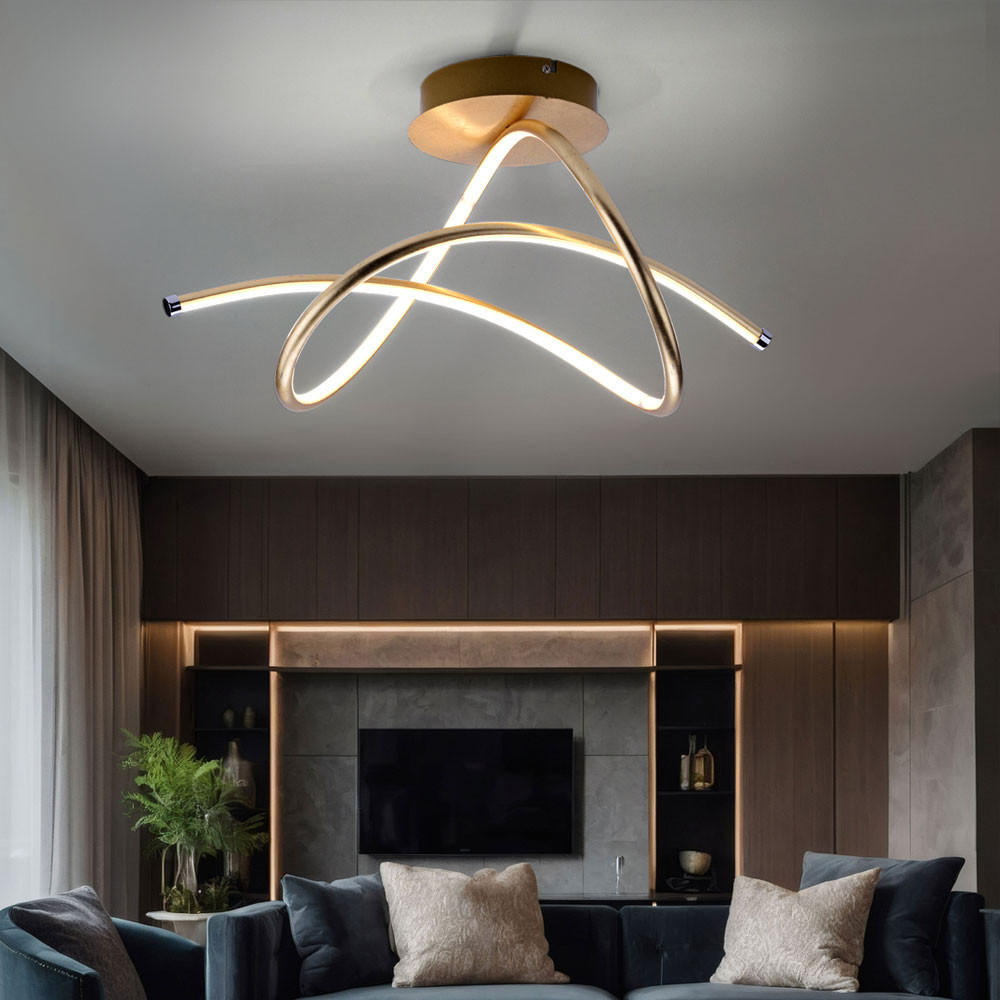 LED DECKENLEUCHTE Metall Gold - Goldfarben, Metall (51/27.7/30cm)