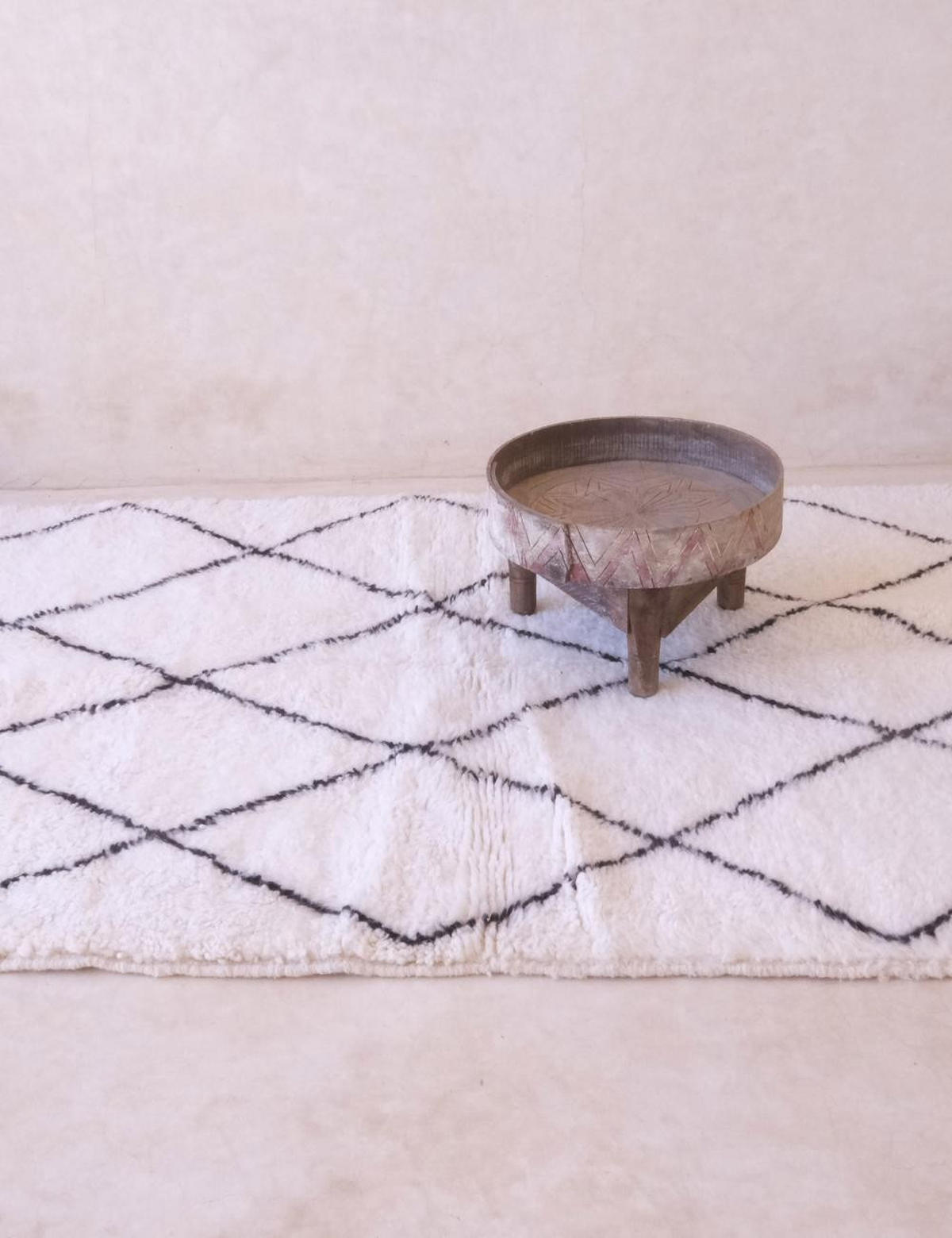 BERBERTEPPICH handgewebt Marokko 133x 181 cm - Weiß, Naturmaterialien (133/181cm) - AFK Living