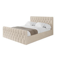 POLSTERBETT mit Bettkasten, Fußteil und Lattenrost, Boxbett mit Matratze H3/H4 - RENO-Z 140x200 Beige - Creme, Holzwerkstoff/Textil (140/200cm) - ALTDECOR