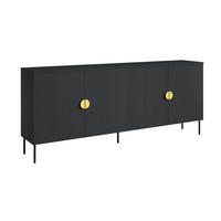 KOMMODE Mond anthrazit 213 / 40 / 87cm - Anthrazit/Goldfarben, Holz/Holzwerkstoff (213/87/40cm) - Feldmann-Wohnen