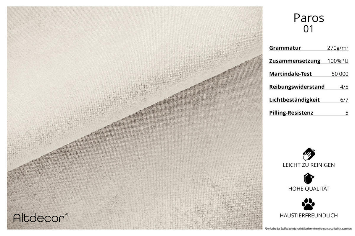 ECKSOFA Ottomane Rechts IREA-L2-v3 - 328x171x79 cm Dunkelgrau - Ecru, Holzwerkstoff/Textil (171/328cm) - ALTDECOR