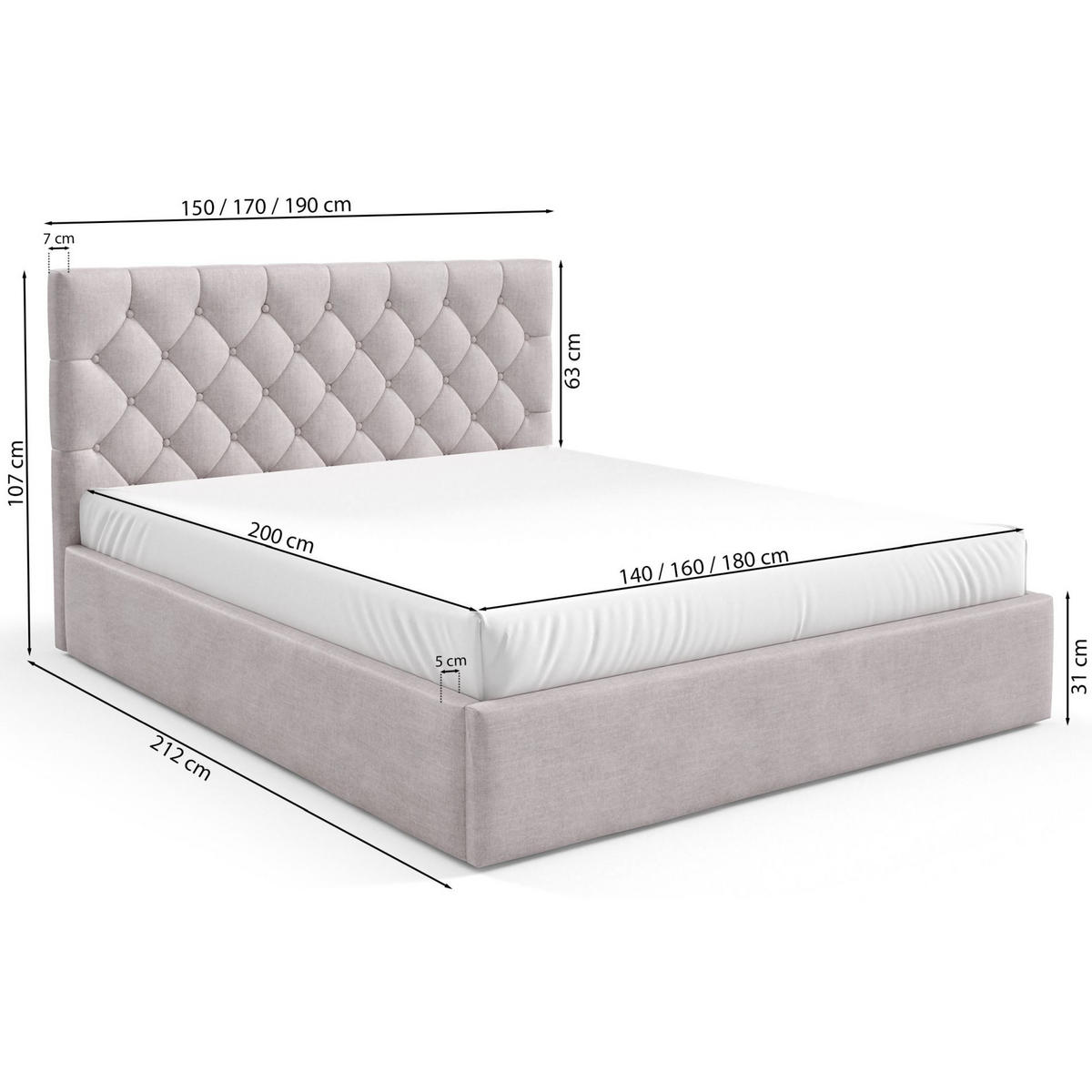 POLSTERBETT Aurevia Beige Samtbezug 160x200 cm - Beige, Textil (160/200cm) - Selsey