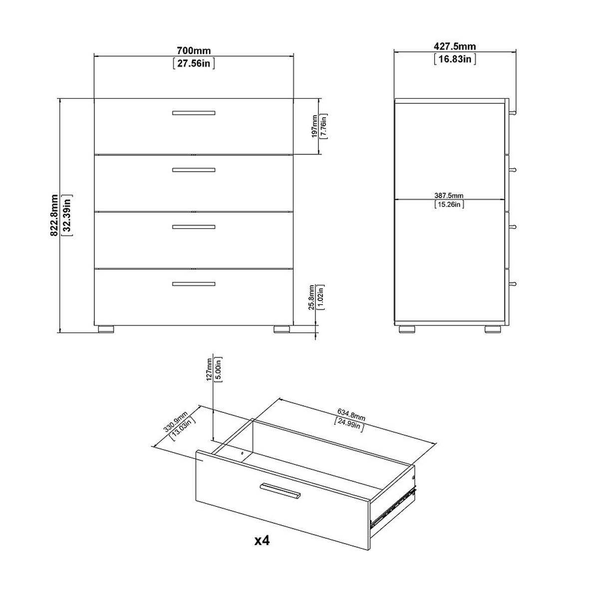 KOMMODE Schwarz - Schwarz, Holzwerkstoff (70/82/40cm) - ebuy24