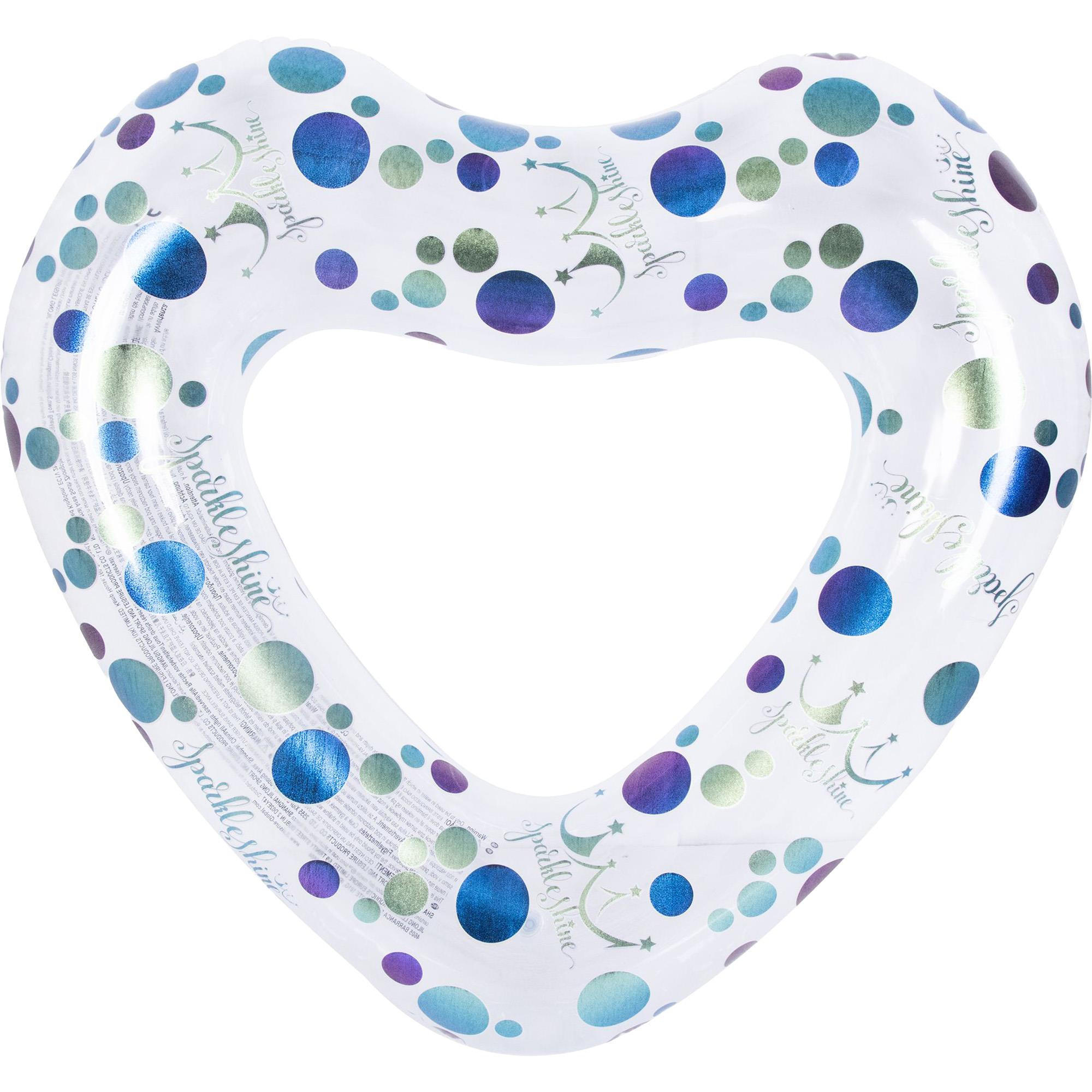 SCHWIMMREIFEN Herz 93 x 85 cm mit Glitzereffekt und Sicherheitsventil - Multicolor, Kunststoff (85/93cm) - Avenli
