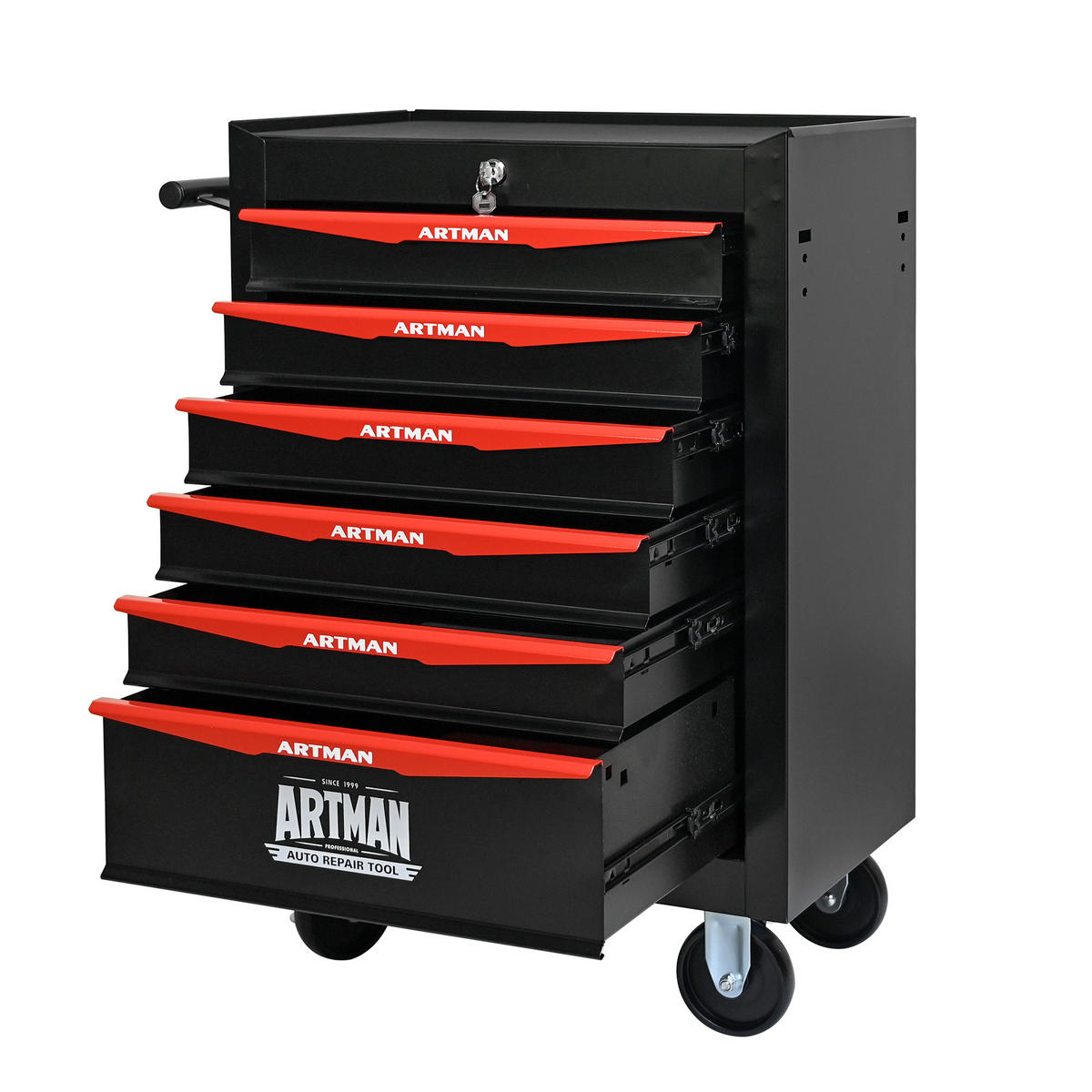 KOMBINATIONS-WERKZEUGSCHRANK – 6 Schubladen – 508 mm (20 Zoll) – Farbgebung: Schwarz und Rot - Multicolor, Metall (33/77.5/60cm) - DCA