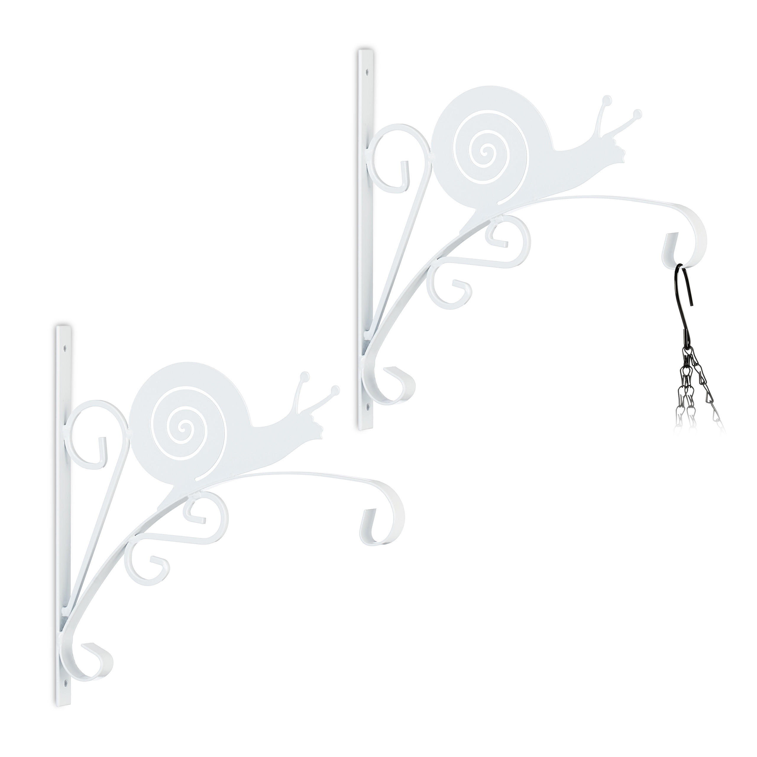 2XBLUMENAMPELHALTERUNG - Weiß, Metall (30.5/30/2cm) - Relaxdays