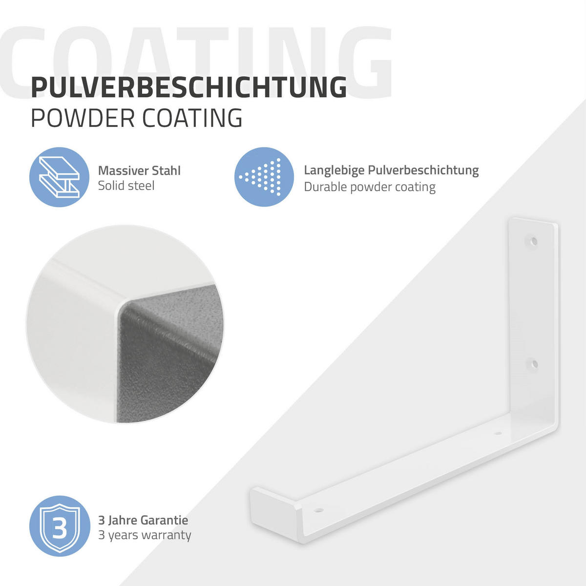 REGALHALTERUNG - Weiß, Metall (14.5/4/26cm) - ML-DESIGN