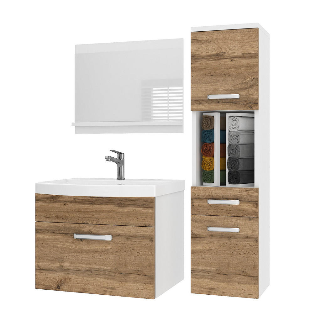 B BELINI GROUP KOUPELNOVÝ NÁBYTEK Koupelnová SADA PRI M3, Zlatohnědá matná, 90 cm