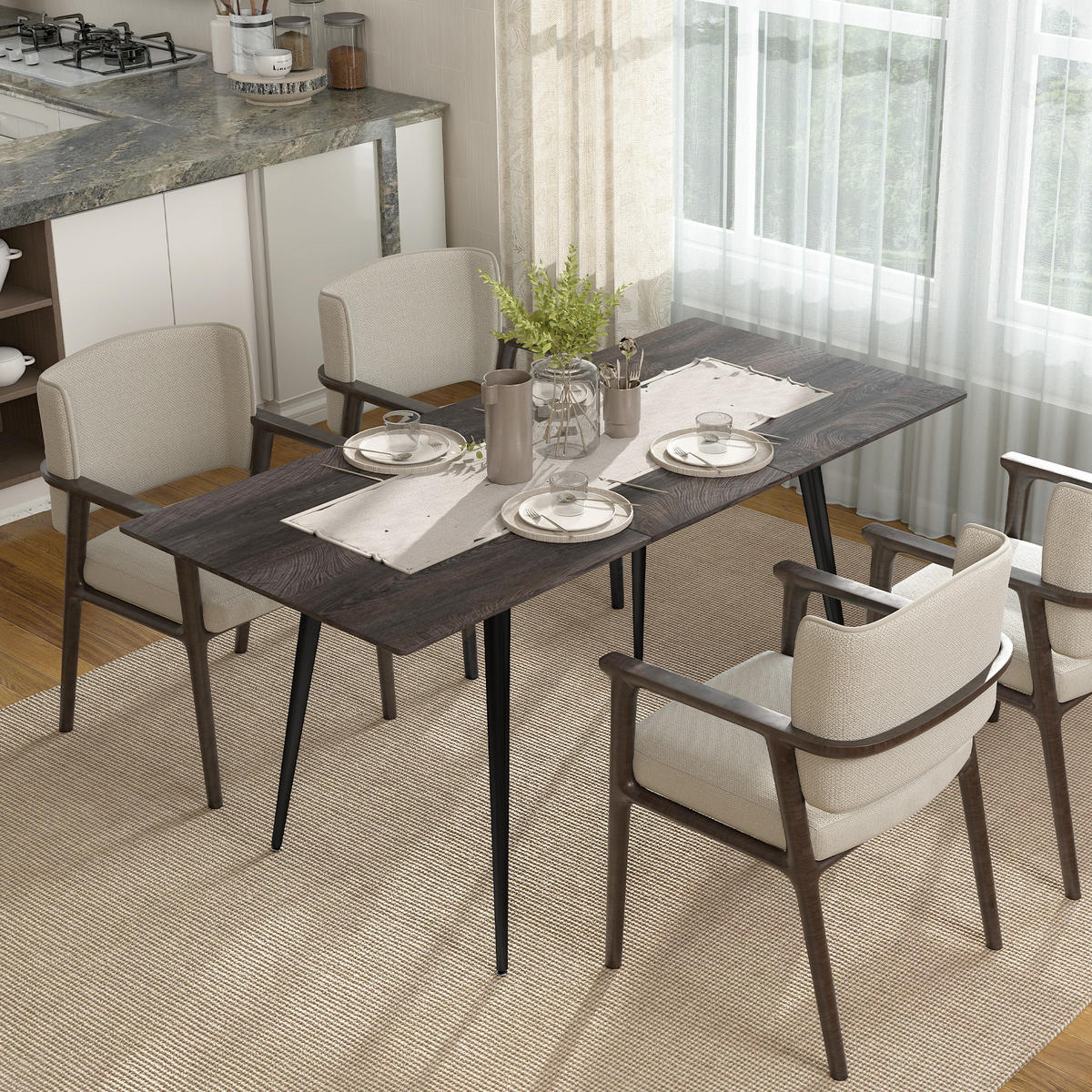 ESSTISCH Grau 160.0/75.0/77.0 - Grau, Holzwerkstoff (160/75/77cm)