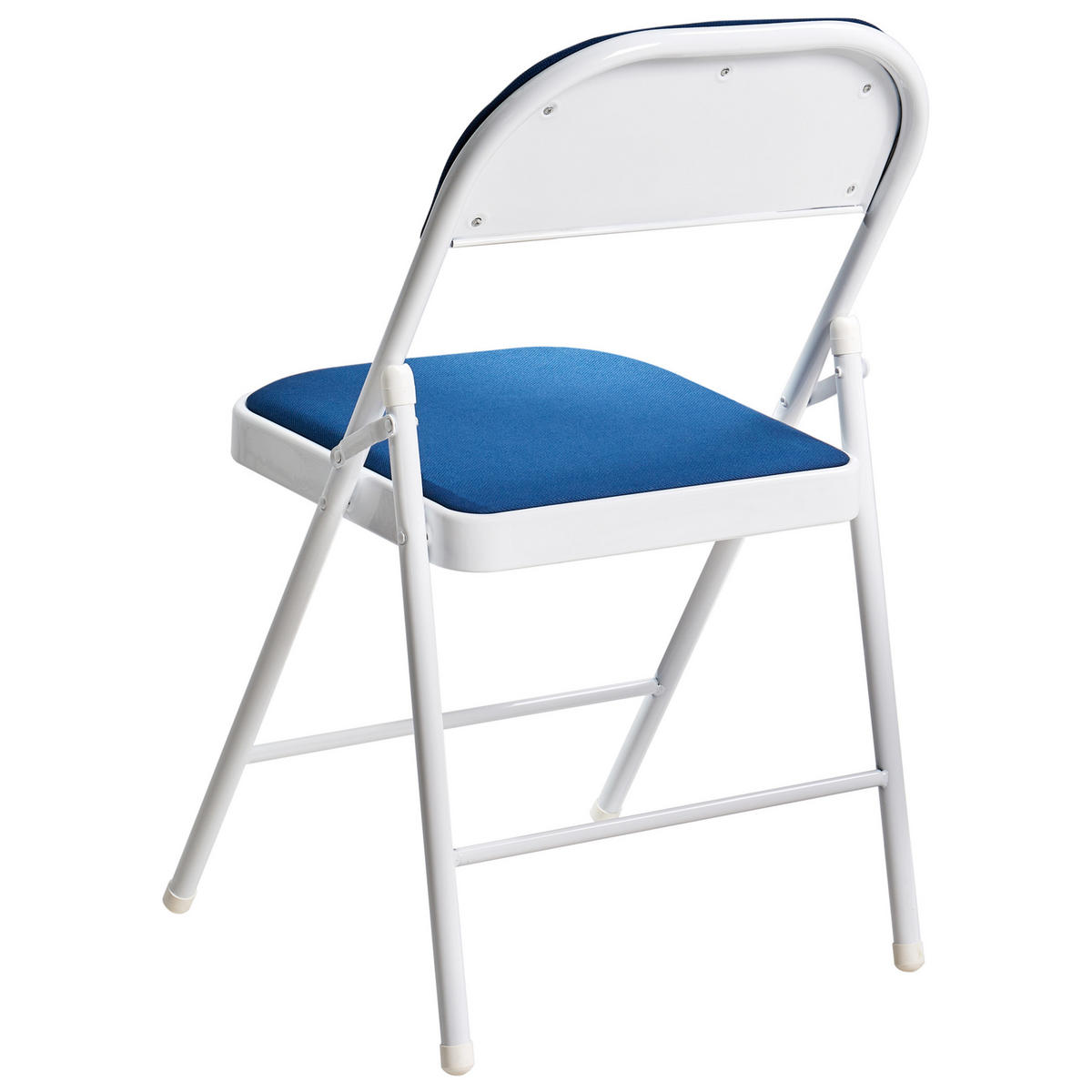 KLAPPSTUHL 4er-Set Metall Blau/Weiß Sparks - Blau, Metall (45/77/47cm) - Beliani
