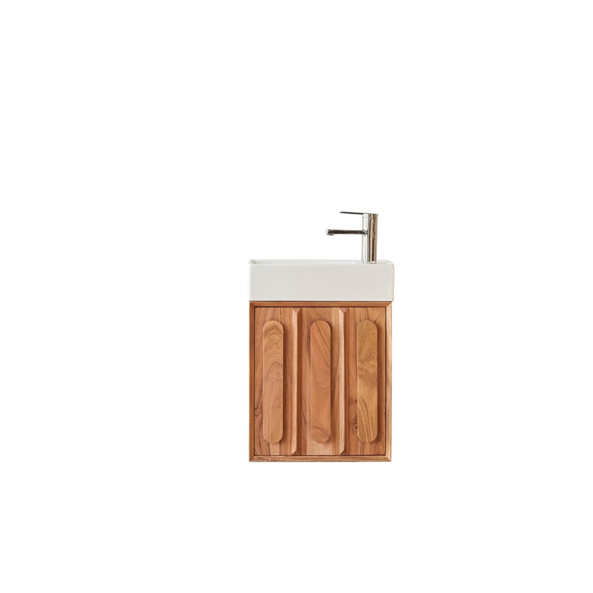 BADEZIMMERMÖBEL Olga Weiß aus Akazie - Weiß, Holz (40/55/22cm) - Tikamoon