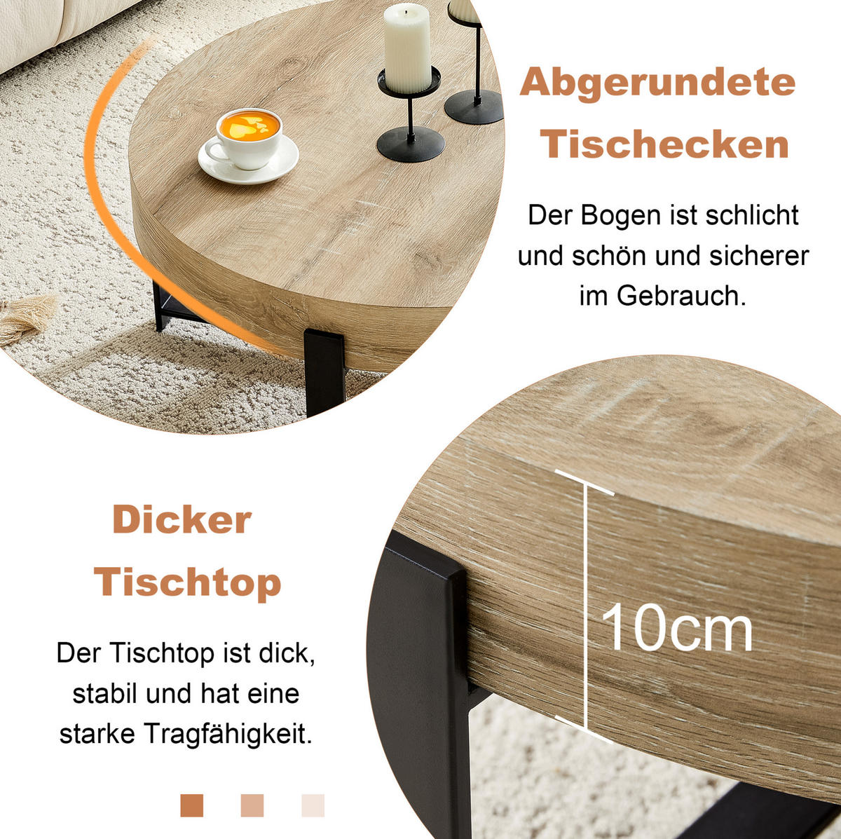 COUCHTISCH 68/36 cm Schwarz aus MDF und Metall mit Kreuzgestell - Schwarz, Holzwerkstoff (68/68/36cm) - OKMYHOME