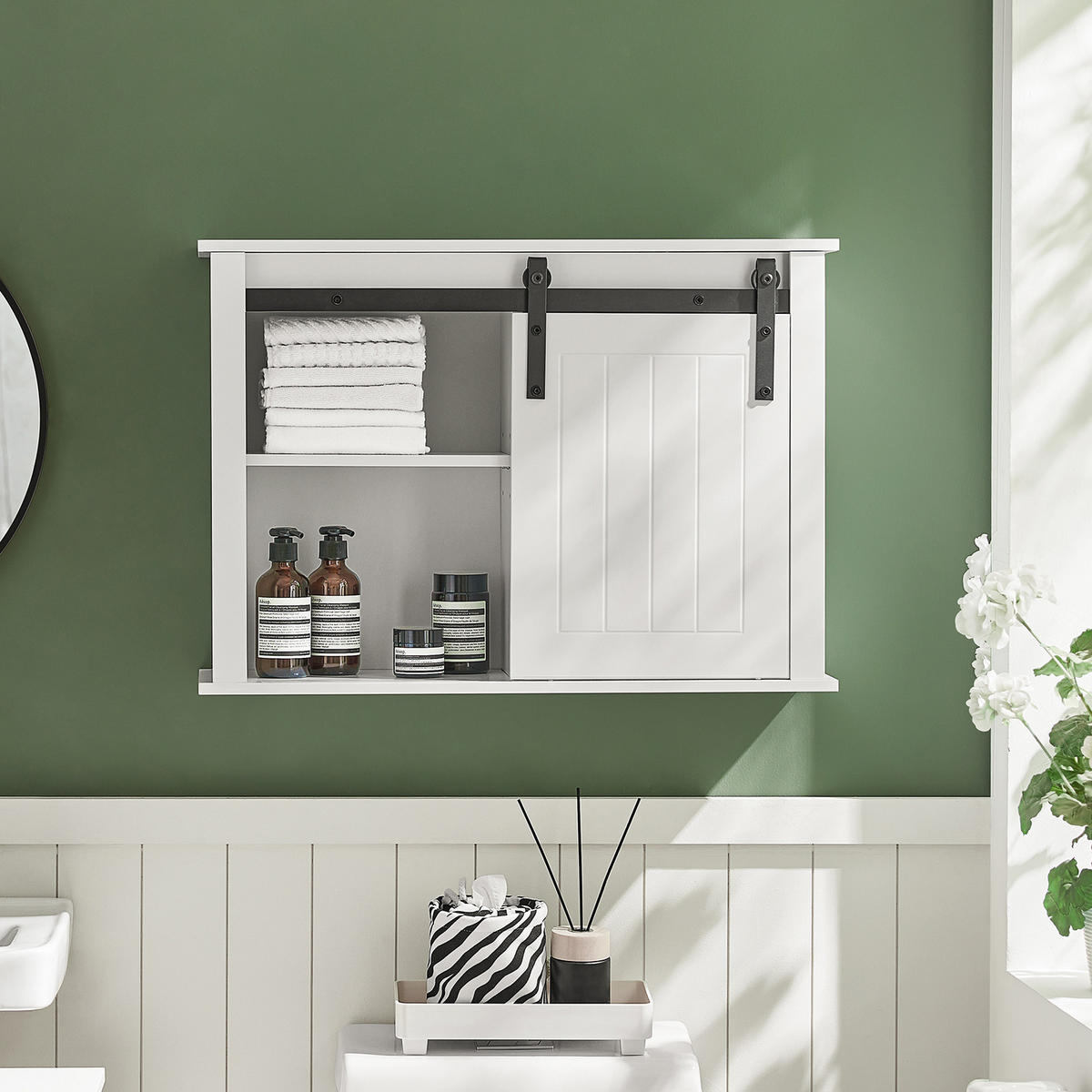 HÄNGESCHRANK Weiß - Weiß, Holzwerkstoff/Metall (68/48/20cm) - SoBuy