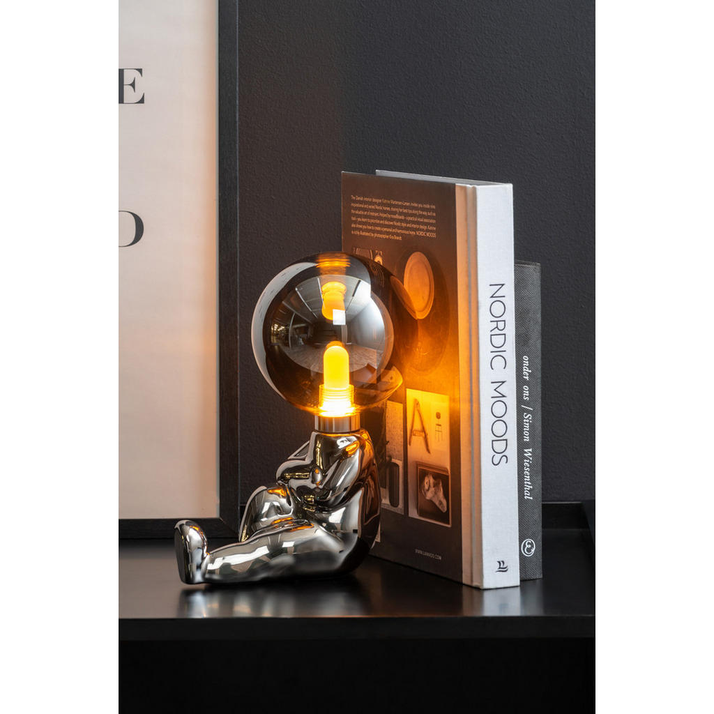 Thumbnail - Leitmotiv Tischlampe, Silber, Keramik, 12x22.5x16.5 cm, CE, Lampen & Leuchten, Innenbeleuchtung, Tischlampen, Tischlampe...