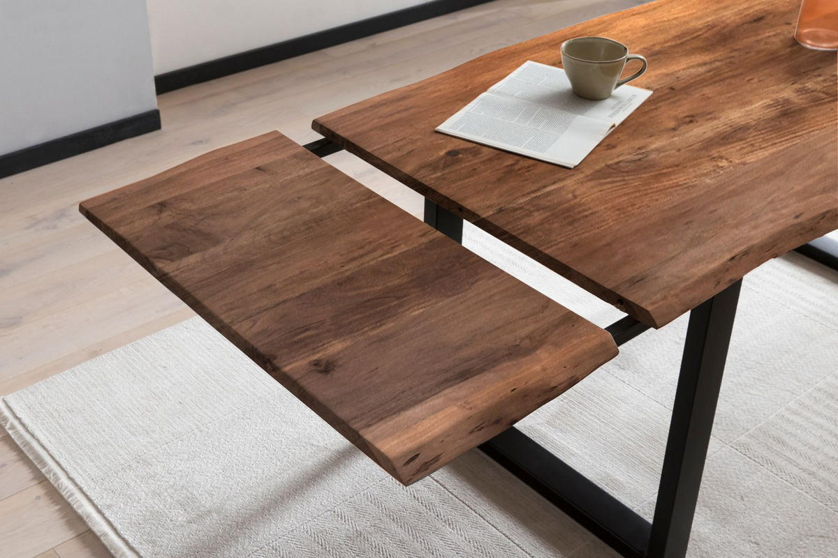 ESSTISCH ADINA - Schwarz/Braun, Holz/Metall (90/140/76cm) - SAM