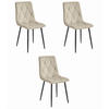 ESSZIMMERSTUHL 3er Set Beige Velours, Gepolsterte Sitzfläche, Modernes Design - Beige, Textil (51/86/56cm) - Best For Home
