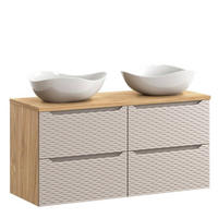 BADMÖBEL-SET 5 Teile - Ocean Beige O BM432 in Beige / Geölte Eiche - Beige, Holz (120/57/46cm)