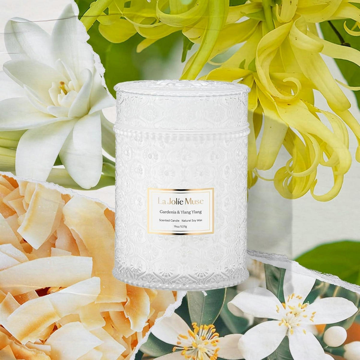 DUFTKERZE im Glas Gardenia & Ylang Ylang 550g - Transparent, Glas (15.2cm)