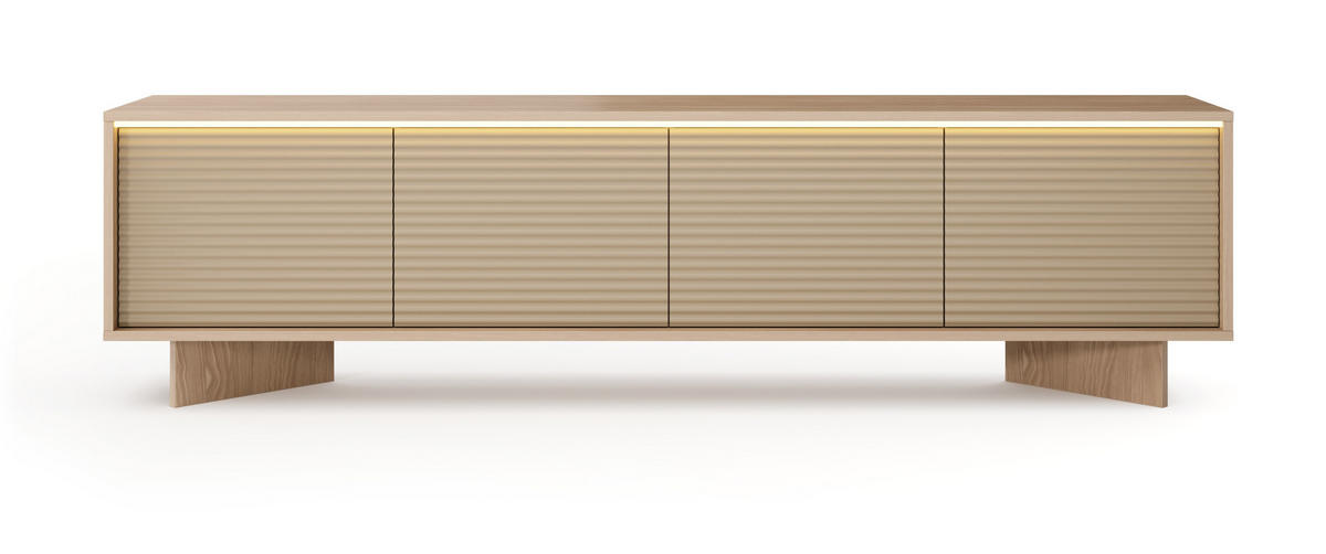 TV-SCHRANK 204 cm Spirit, LED, 4 Türen, Cappuccino - Eichefarben/Cappuccino, Holz (204/54/40cm) - Emporius