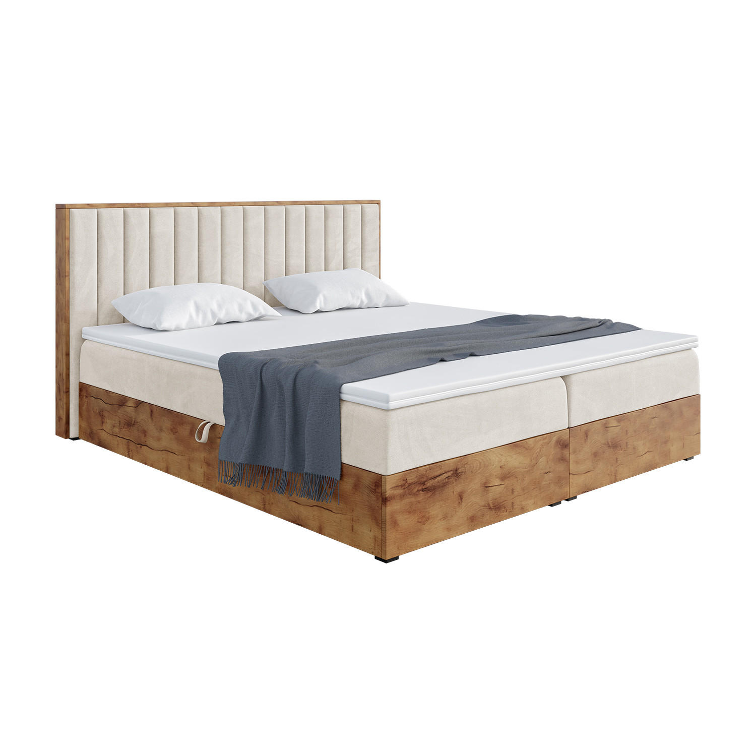 Meblini Boxbett Creme 200x200 cm