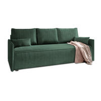 BETTSOFA MESTOR Grün Kordstoff mit Schlaffunktion - Grün, Textil (206/83/87cm) - MASSENO