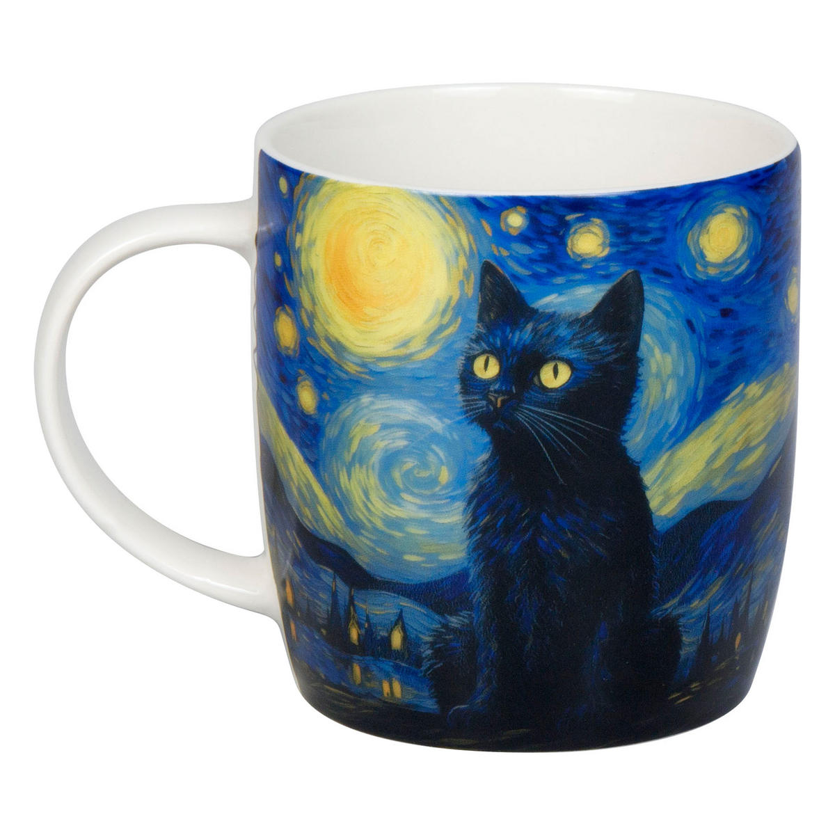 KAFFEEBECHER Arty Animals - Van Goghs Cat - Naturfarben, Keramik (0.4L) - Könitz