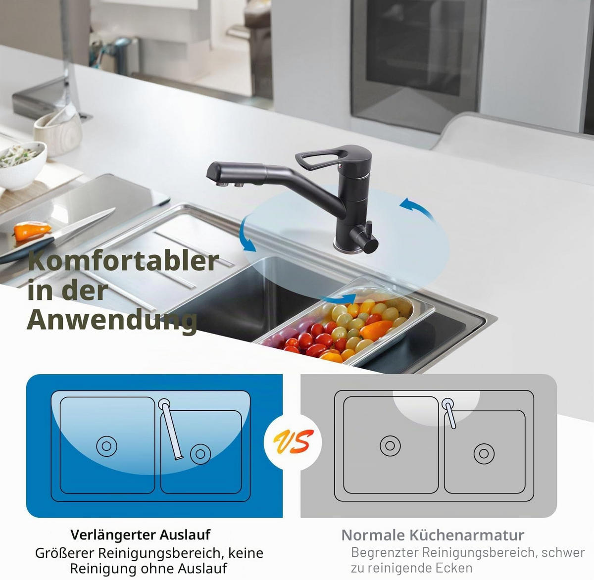 BADEZIMMERARMATUR, 25,5 x 20 cm, schwarz - Schwarz, Metall (37/9/27.1cm) - Vallsero