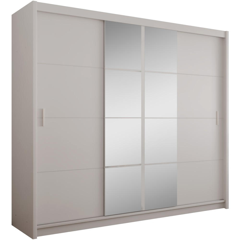 SCHWEBETÜRENSCHRANK Pronto mit 2 Türen und Spiegel, 250 cm, Sandbeige - Sandfarben, Holzwerkstoff (250/215/61cm) - Beautysofa